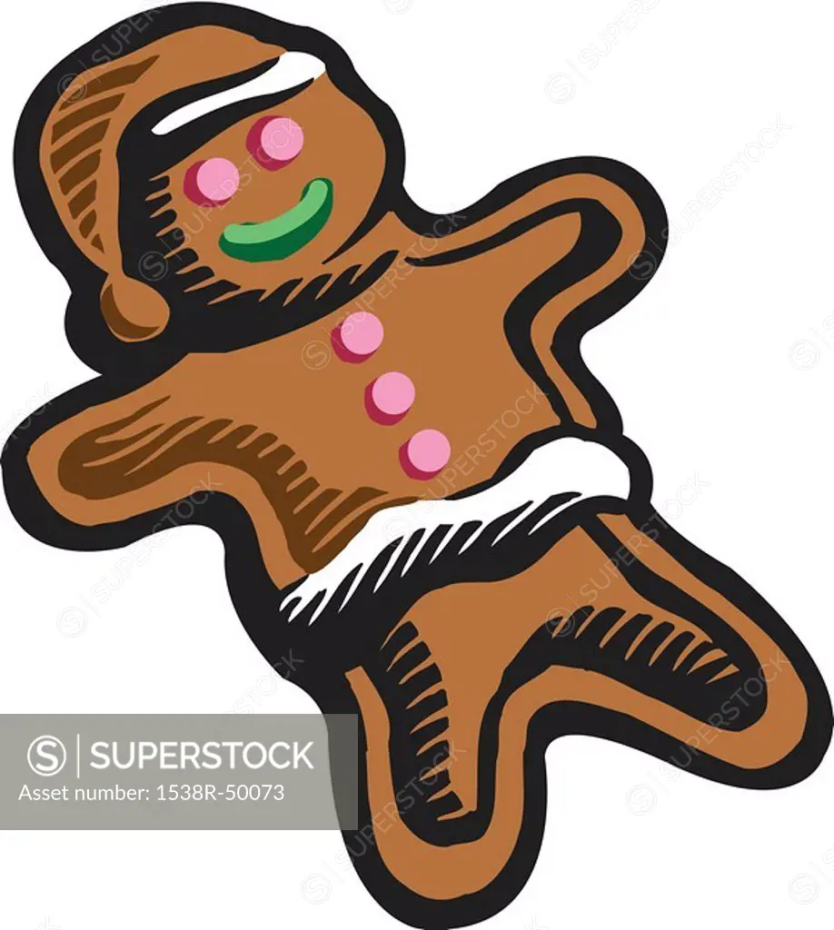 Drawing of a gingerbread man