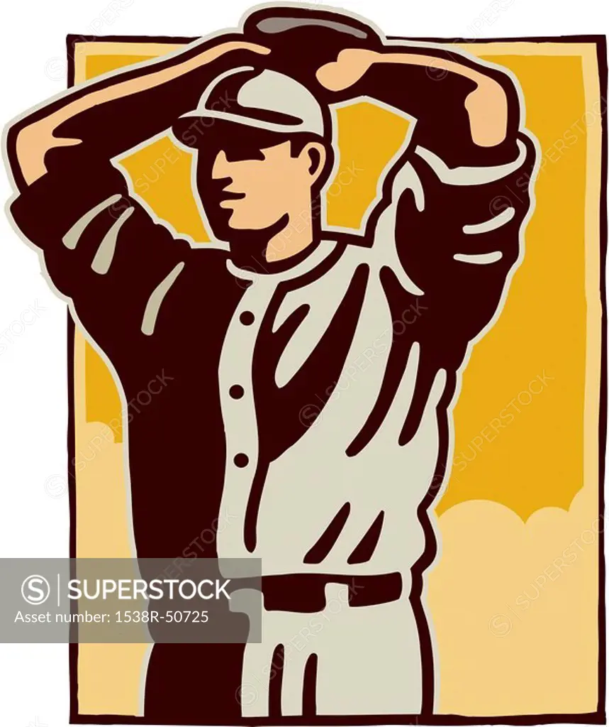 Drawing of a baseball pitcher
