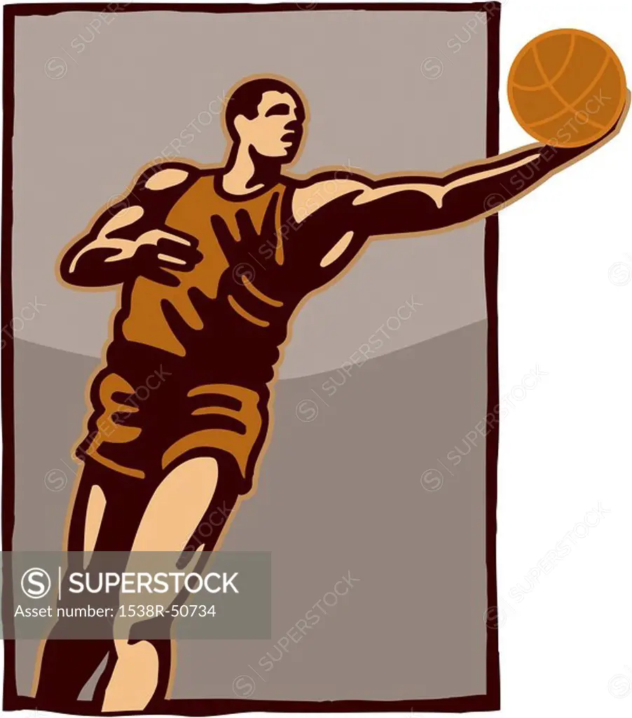 A basketball player in action