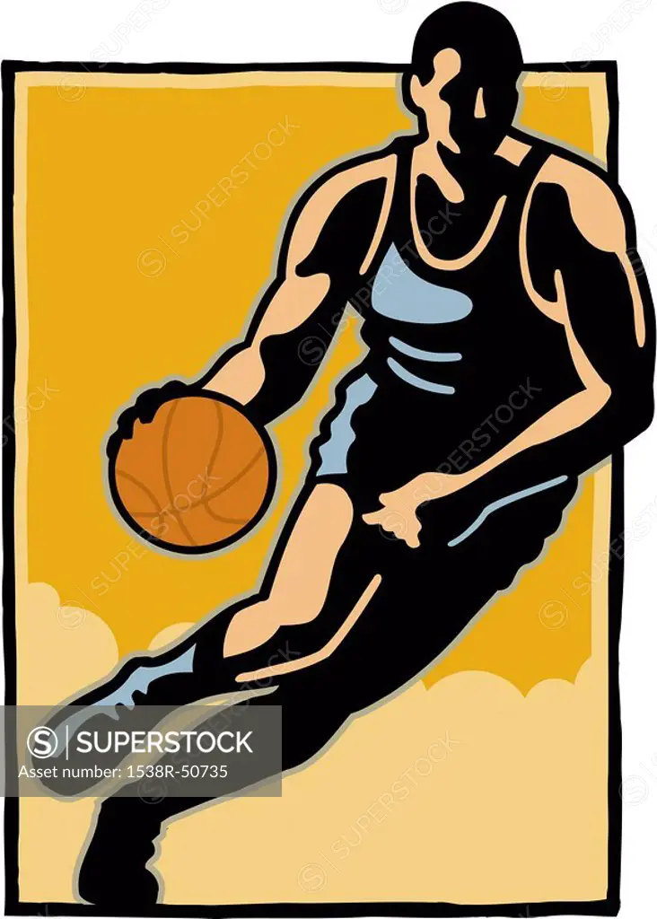 A basketball player in action