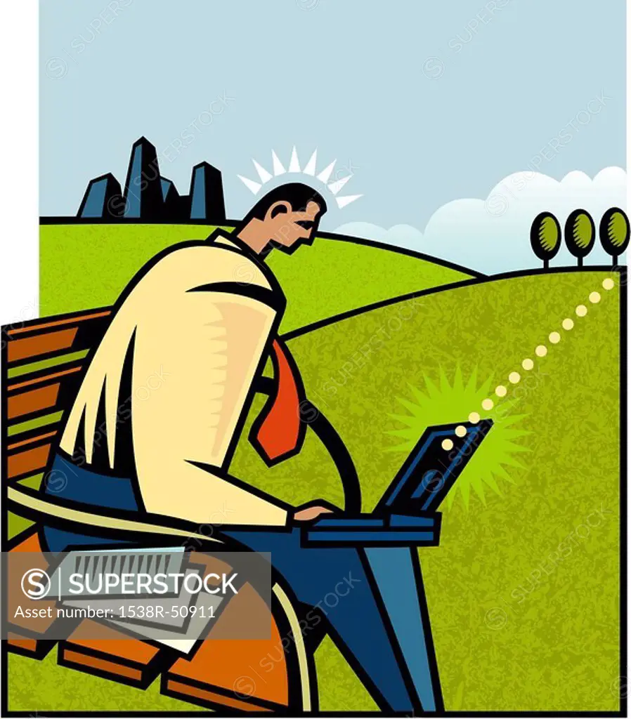 A man working remotely