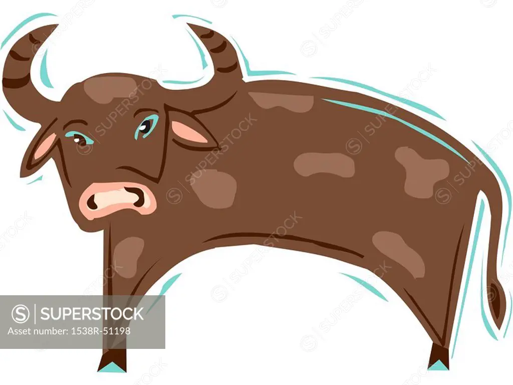 Illustration of a brown ox