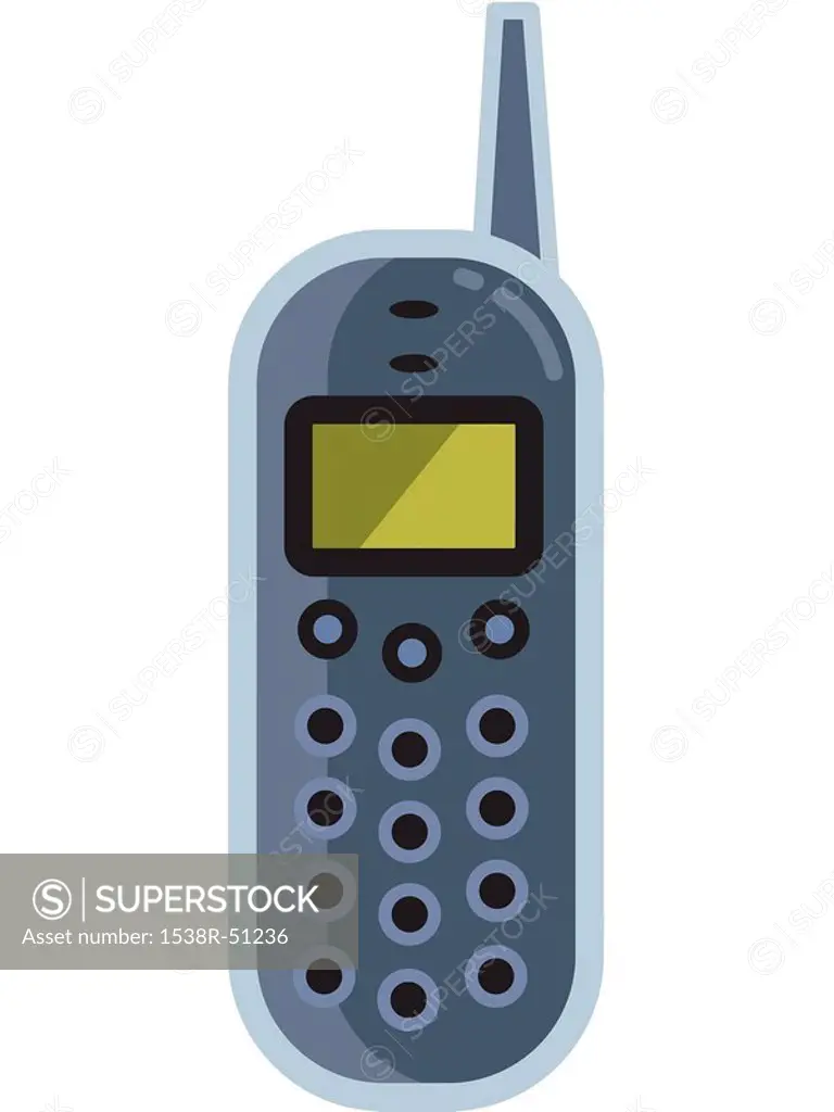 Illustration of a silver cell phone