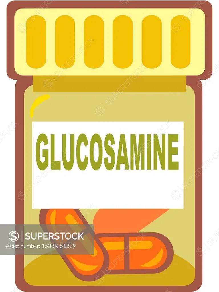 Illustration of glucosamine pills