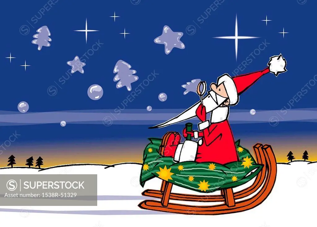 santa on a sleigh