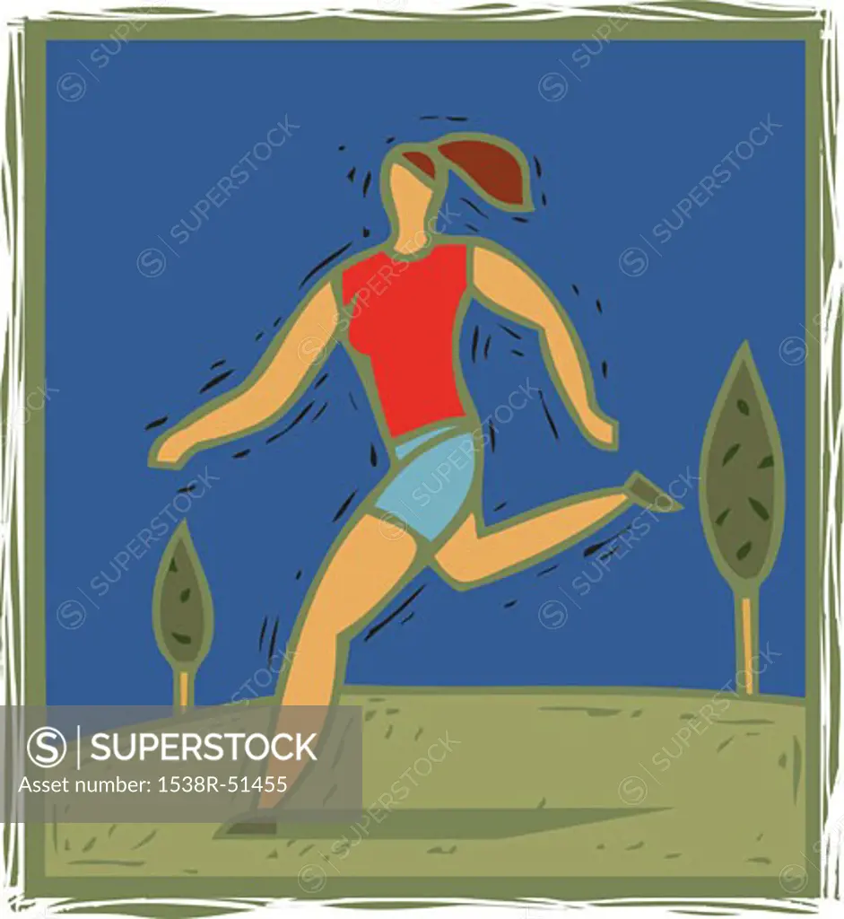 Illulstration of a woman jogging
