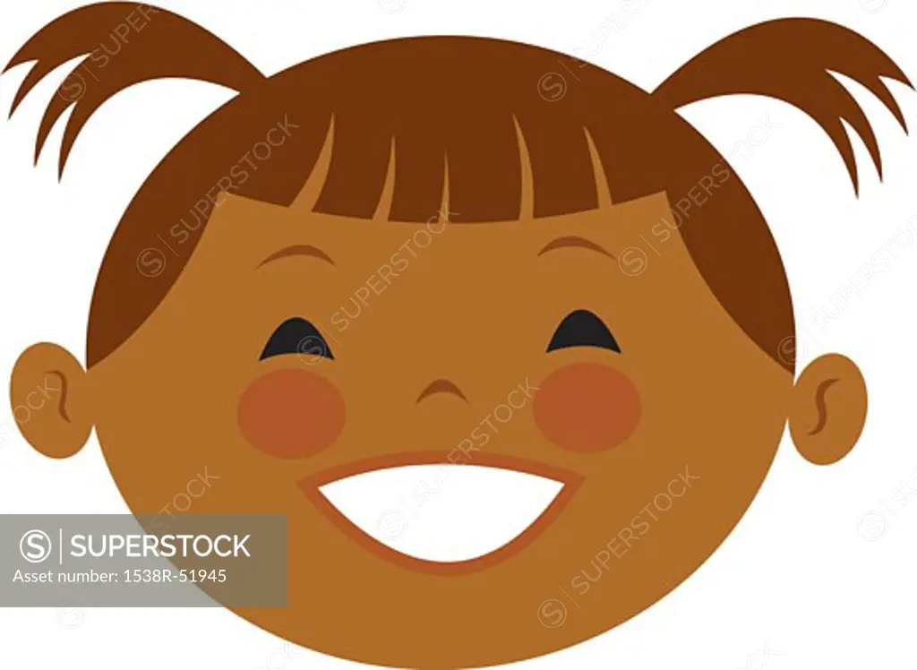 Illustration of a girl with pig tails