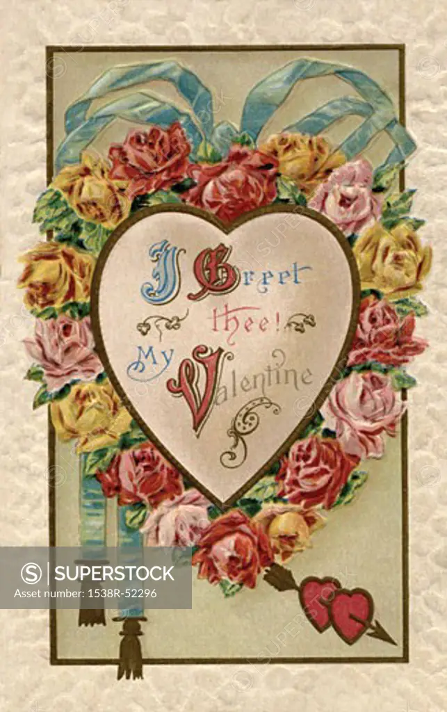 I Greet Thee Valentine postcard