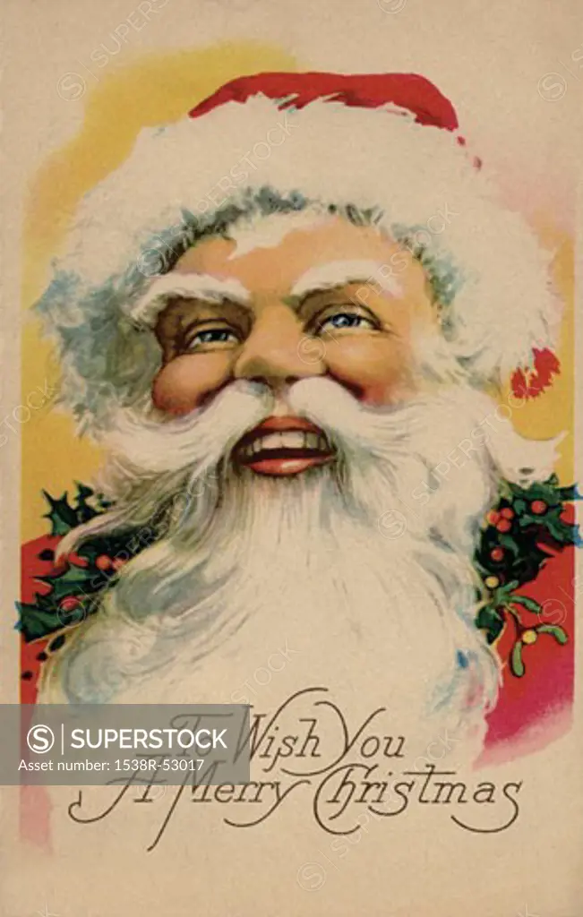 Vintage Christmas postcard of Santa Claus
