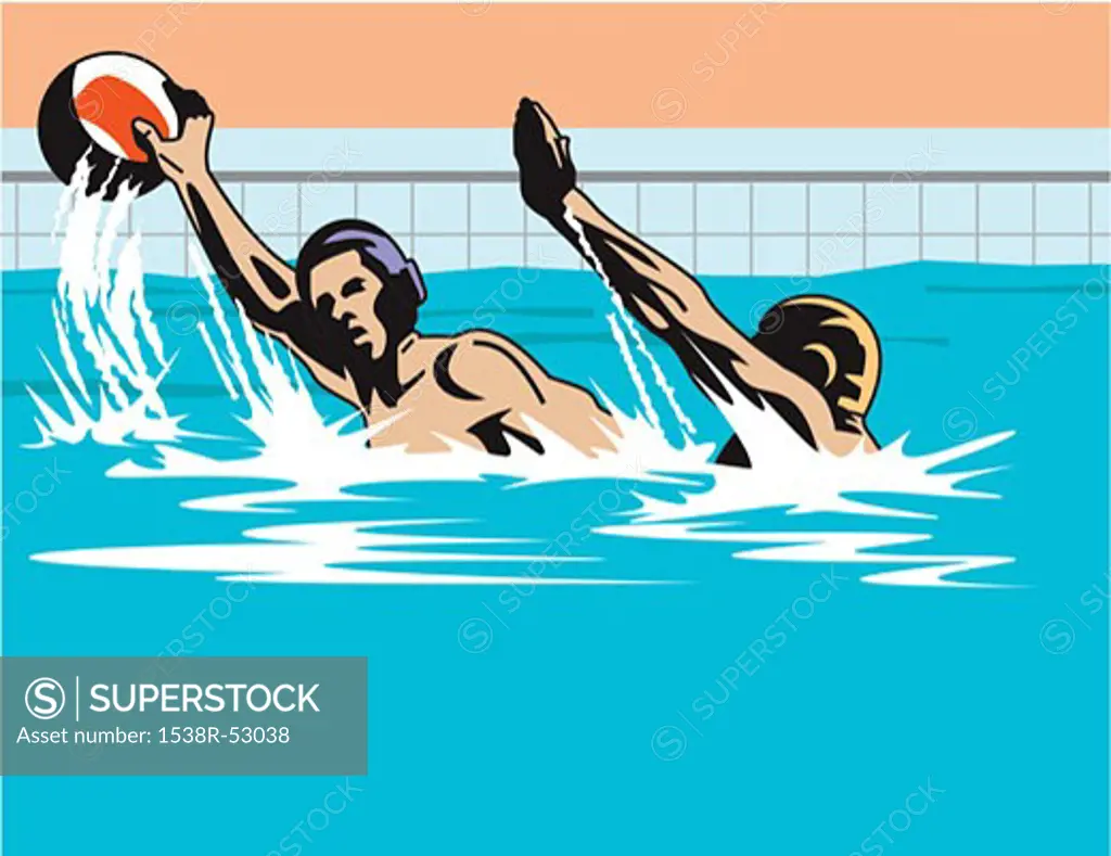 An image of two men on a water polo team