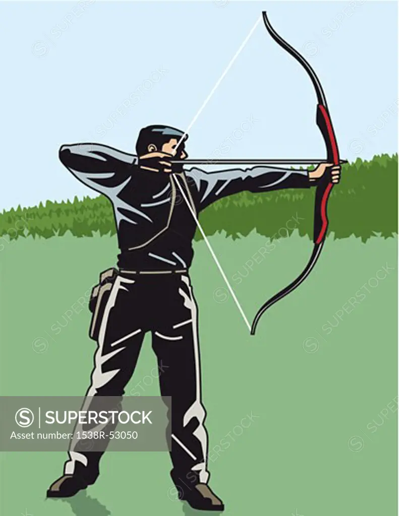An image of a man with a bow and arrow