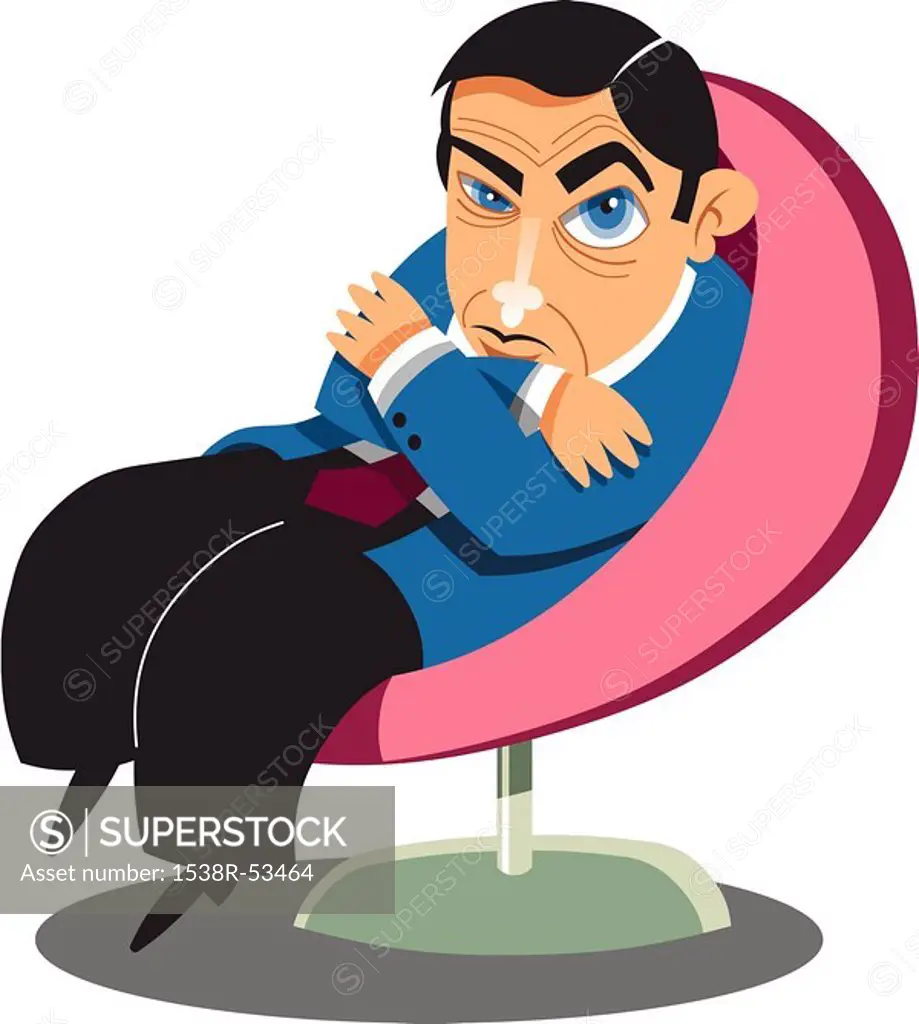 A businessman sitting in a chair