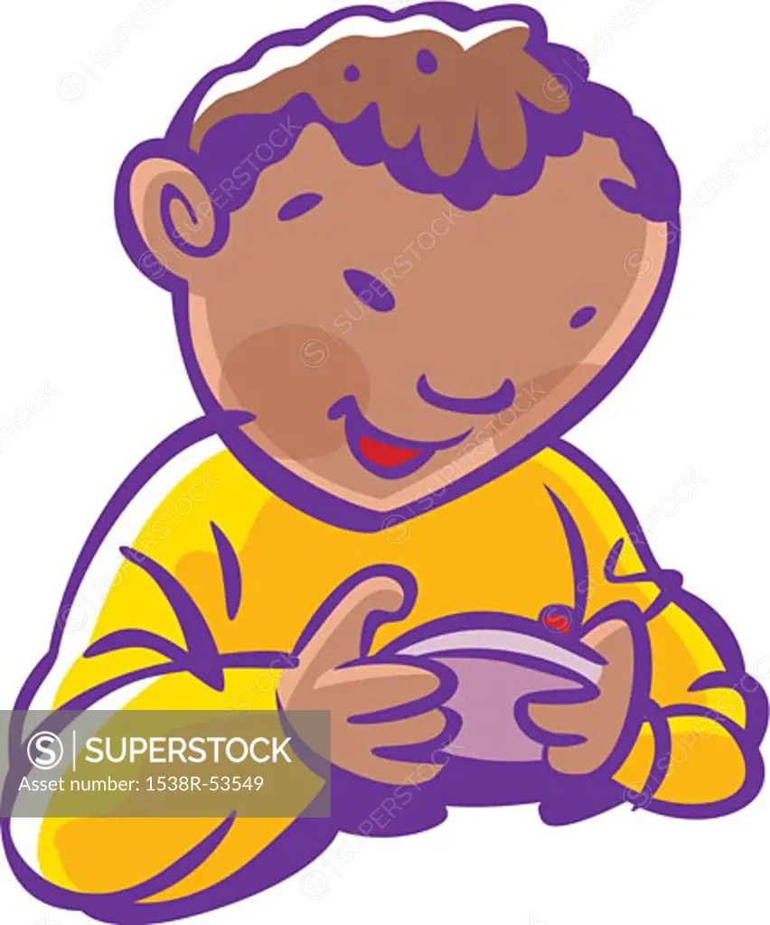 A child holding a video game controller