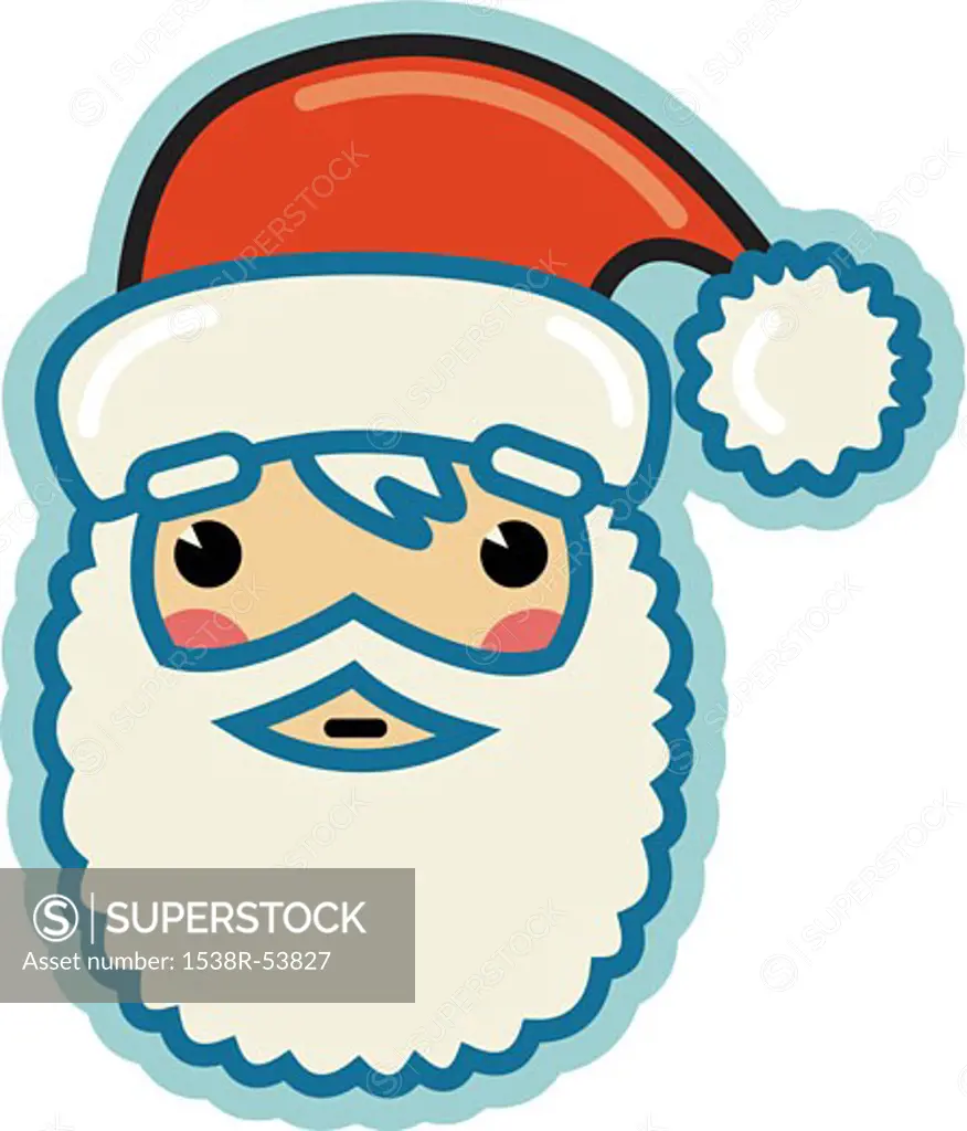 Illustration of santa claus with his red hat