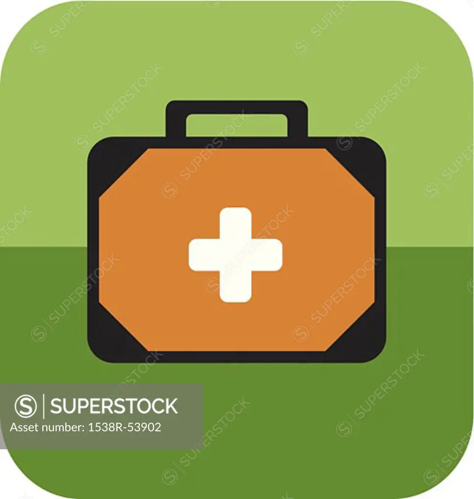 An orange first aid kit