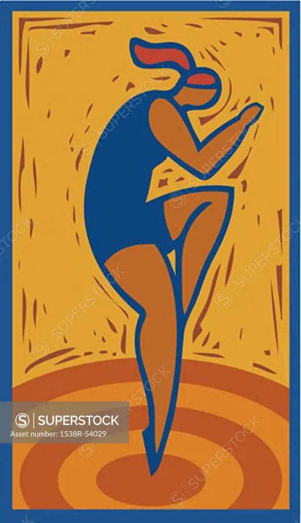 Illustration of a woman doing aerobics