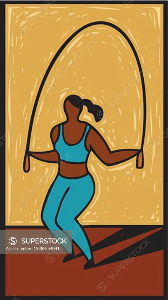 illustration of a woman jumping rope