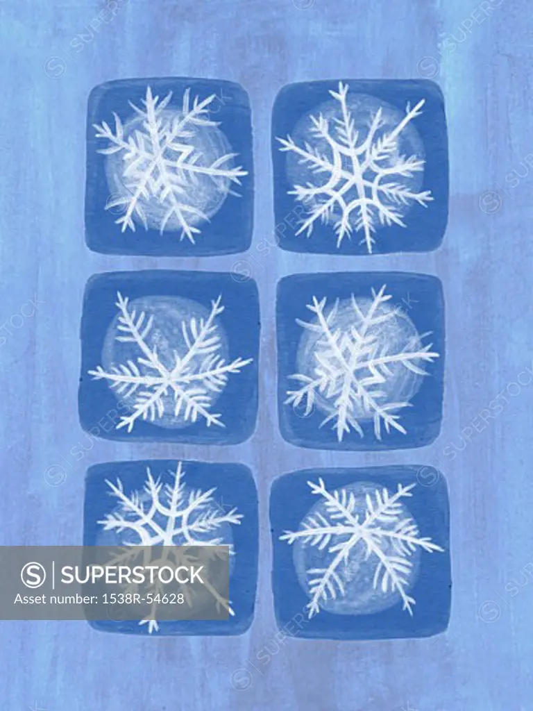 Snowflakes on a blue and purple background