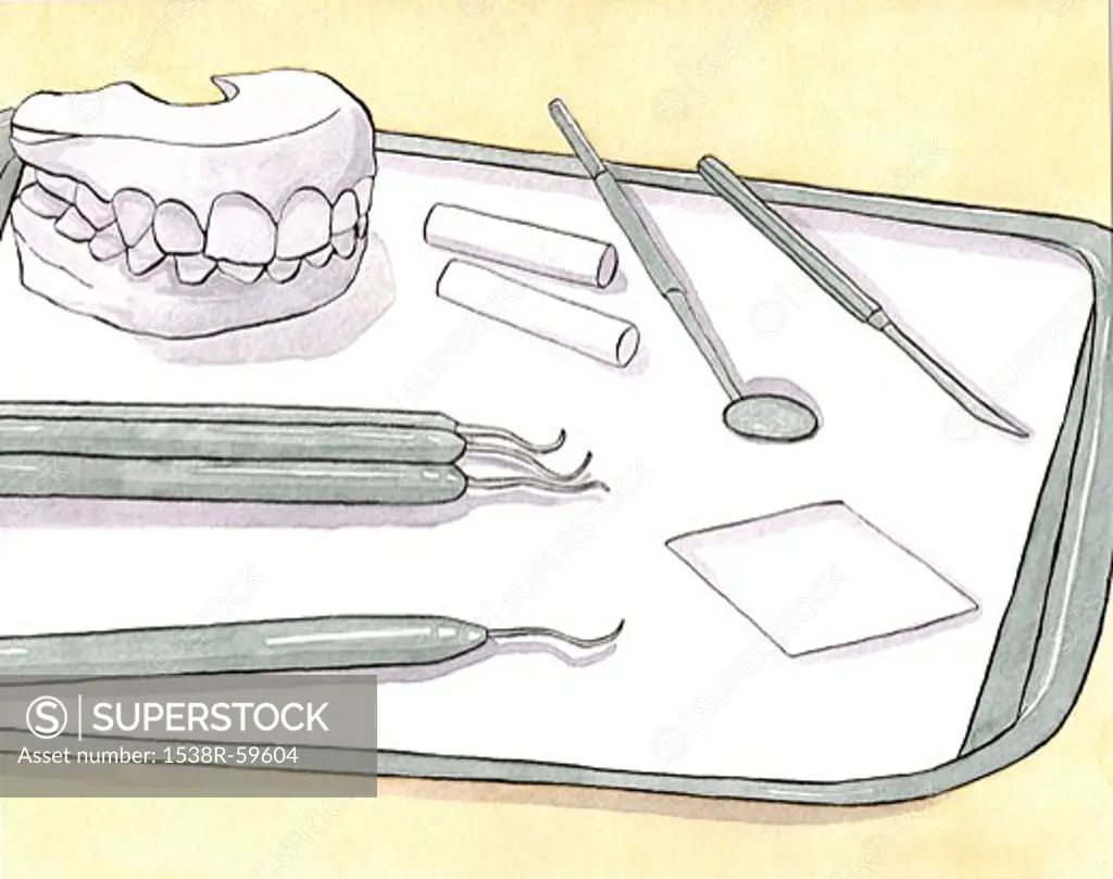 Still life of a dentists tools
