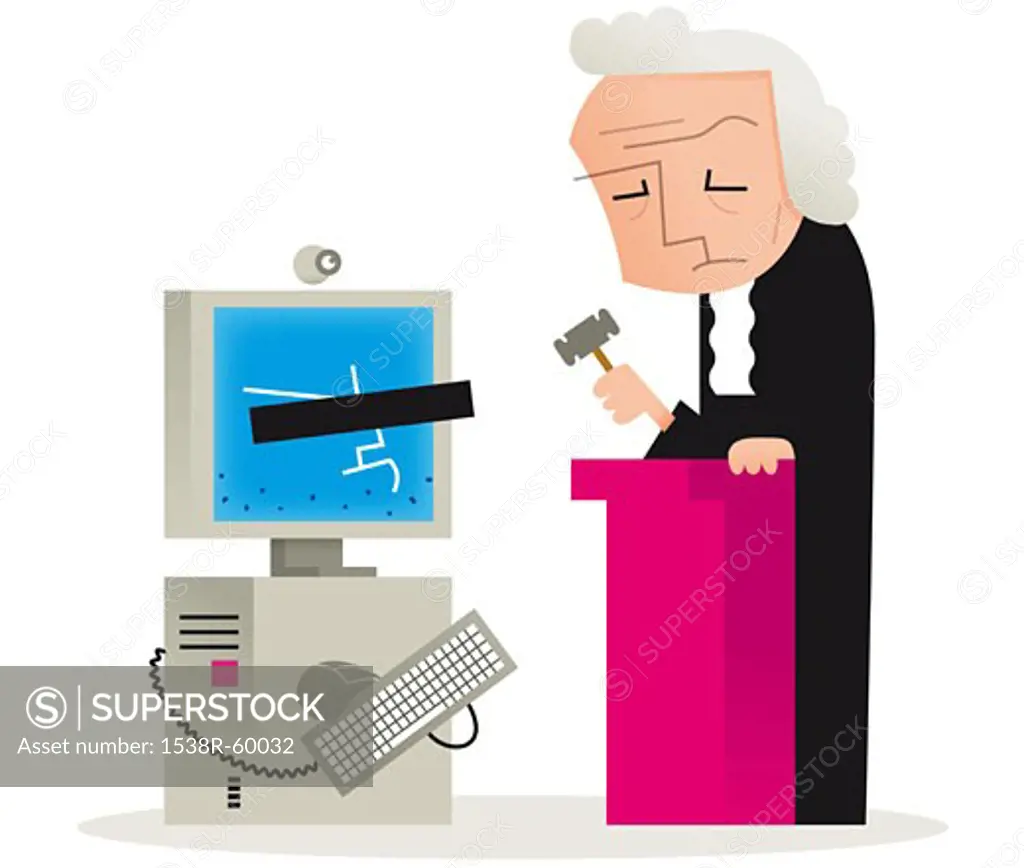 An illustration about digital laws and identity theft on the computer