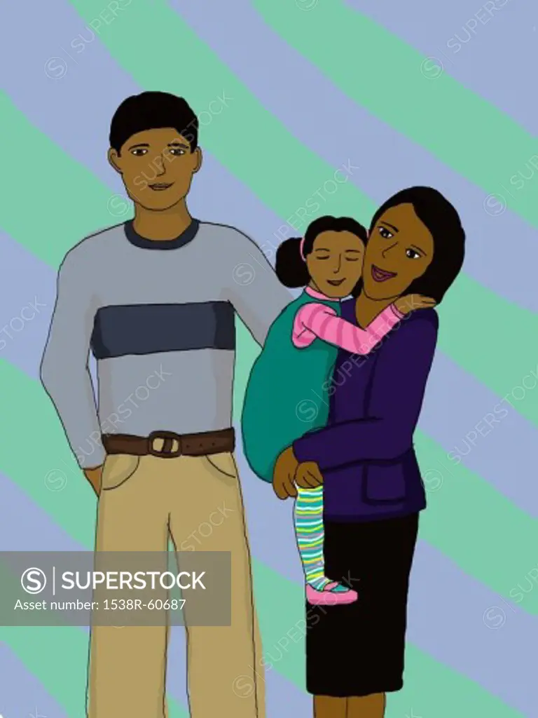 An illustration of a happy family