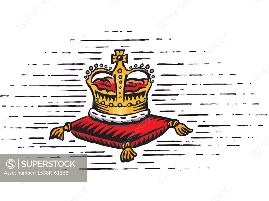 A drawing of the royal crown
