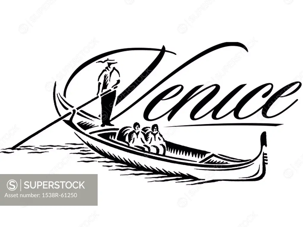 A black and white logo of Venice