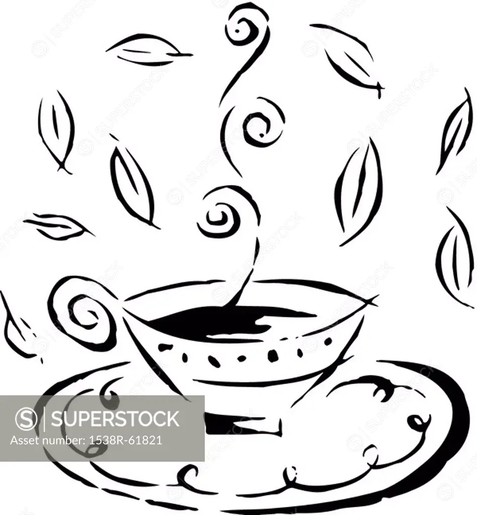 Drawing of a hot cup of tea