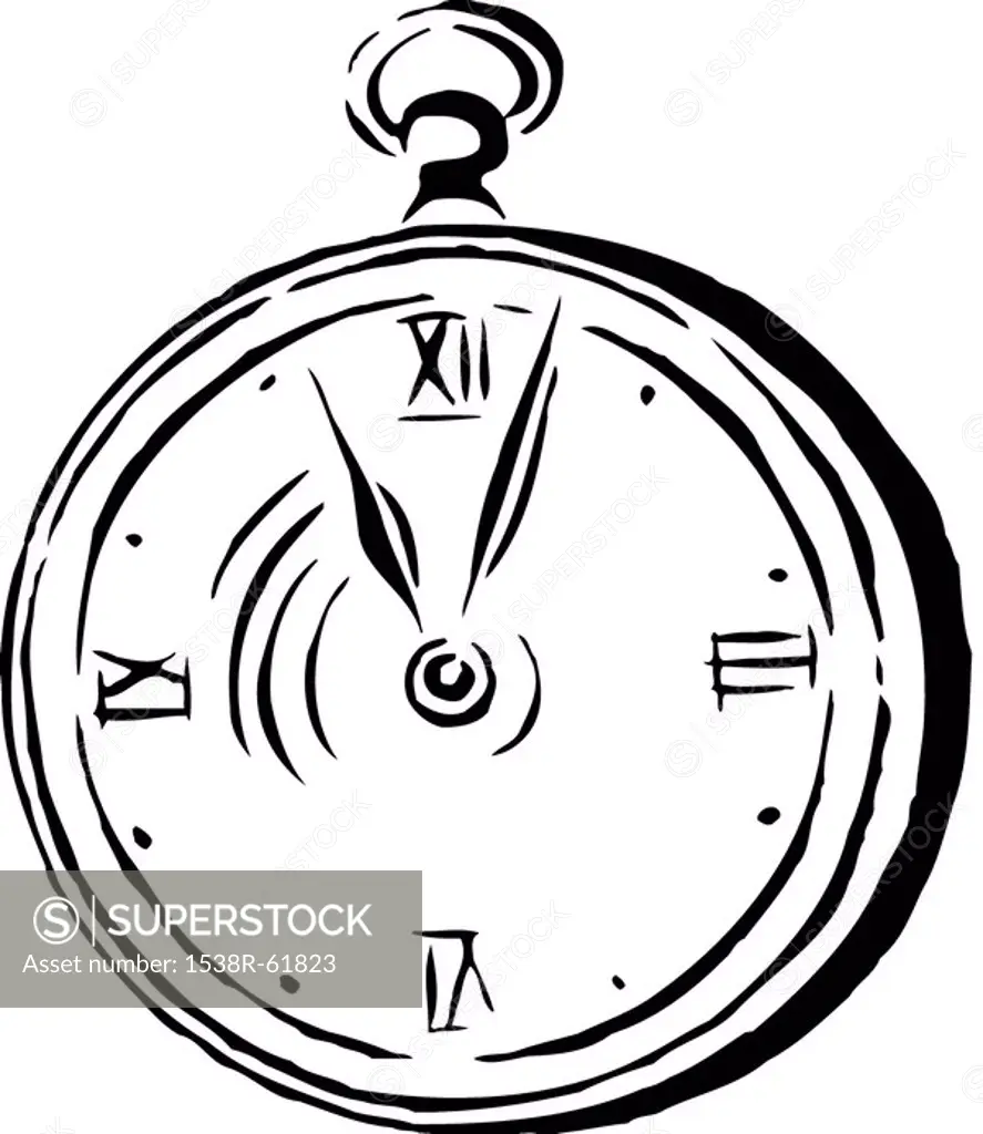 Drawing of a pocket watch