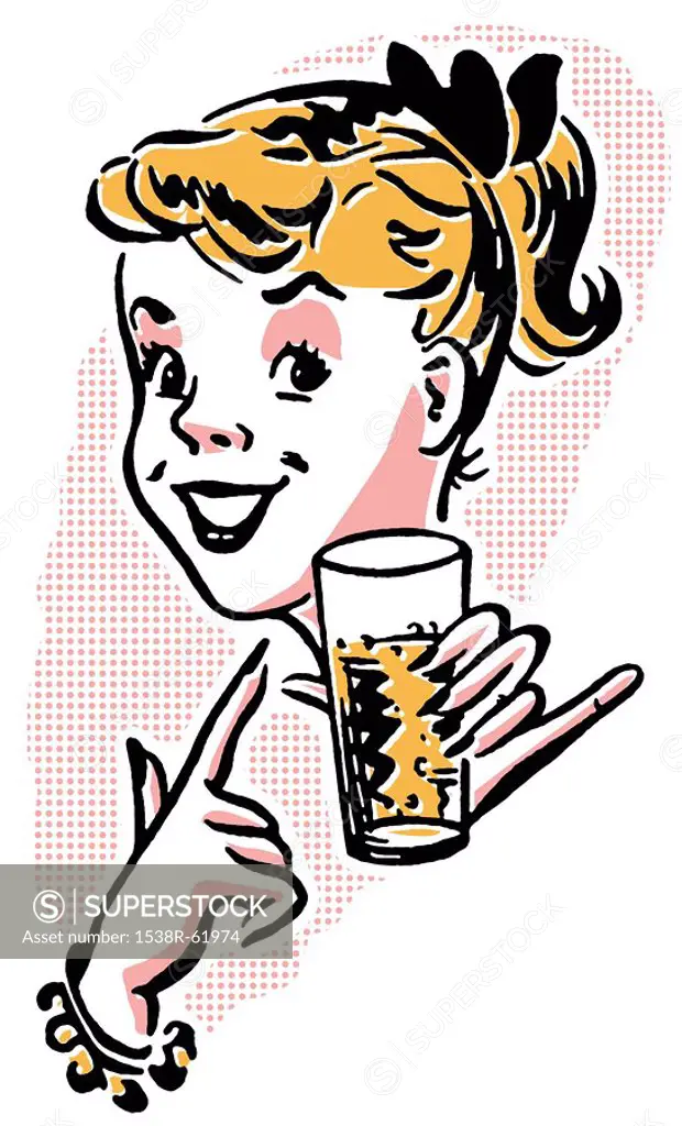 A young girl enjoying a refreshing drink