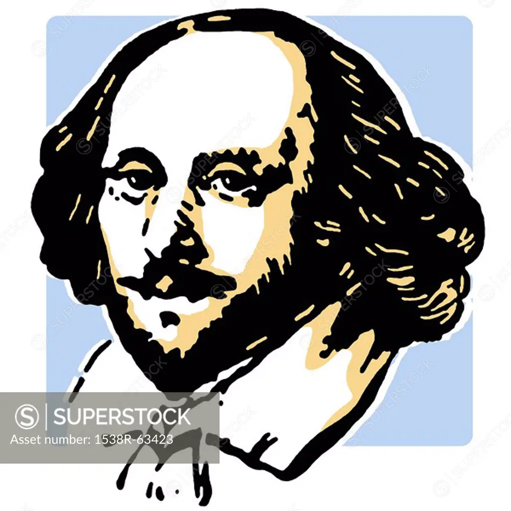 A portrait drawing of Shakespeare