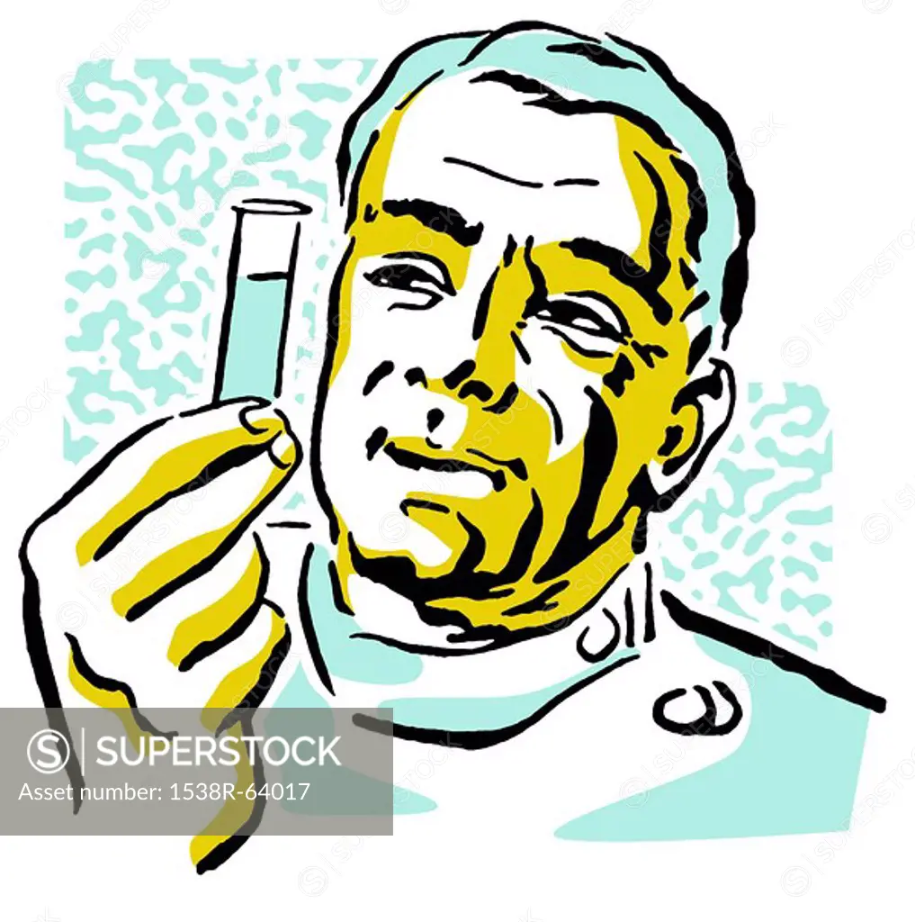 A portrait of a Scientist Holding a test tube