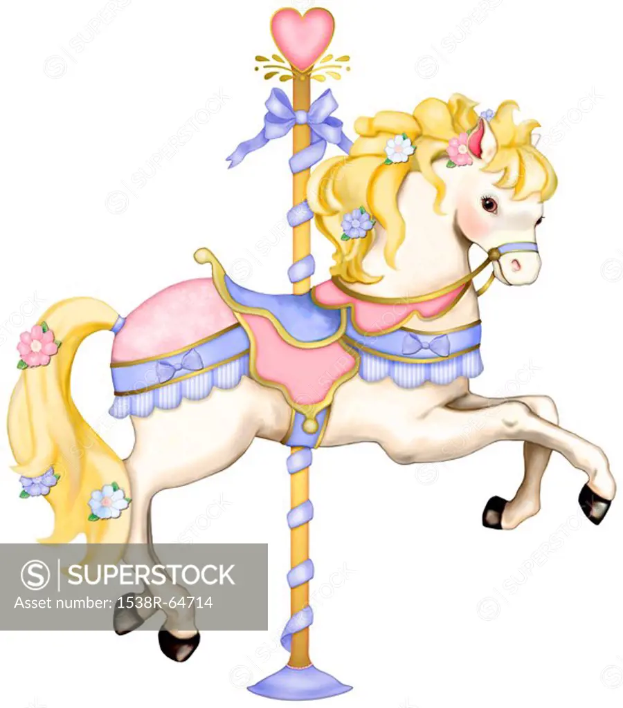 An illustration of a merry_go_round horse