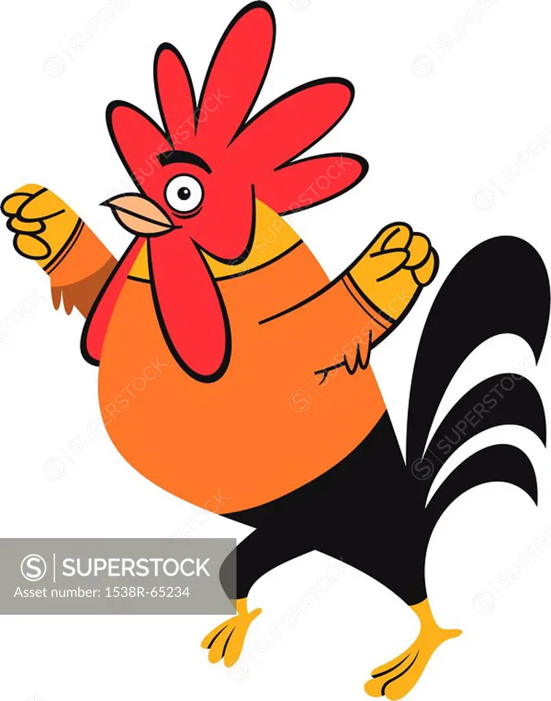 An illustration of a rooster