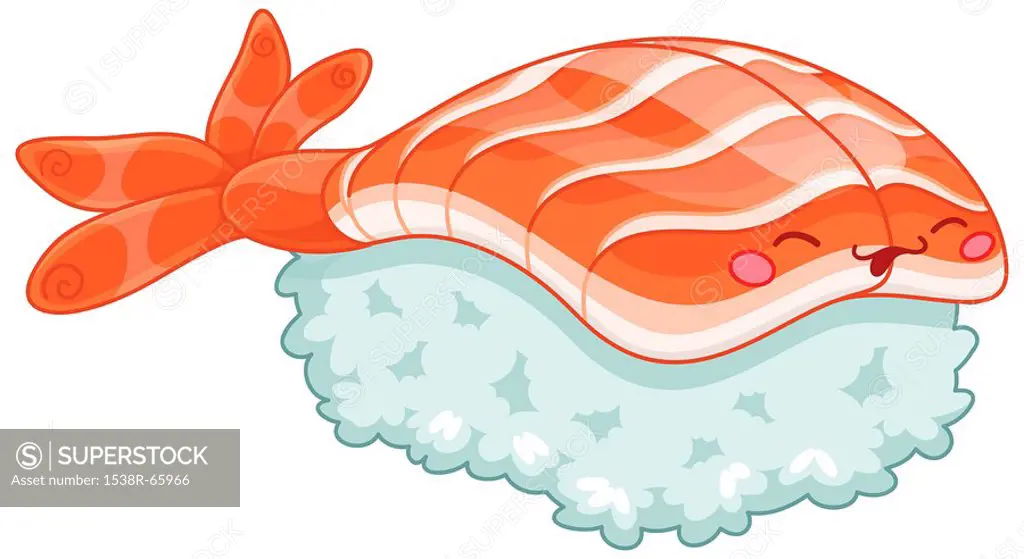 An Ebi shrimp nigiri