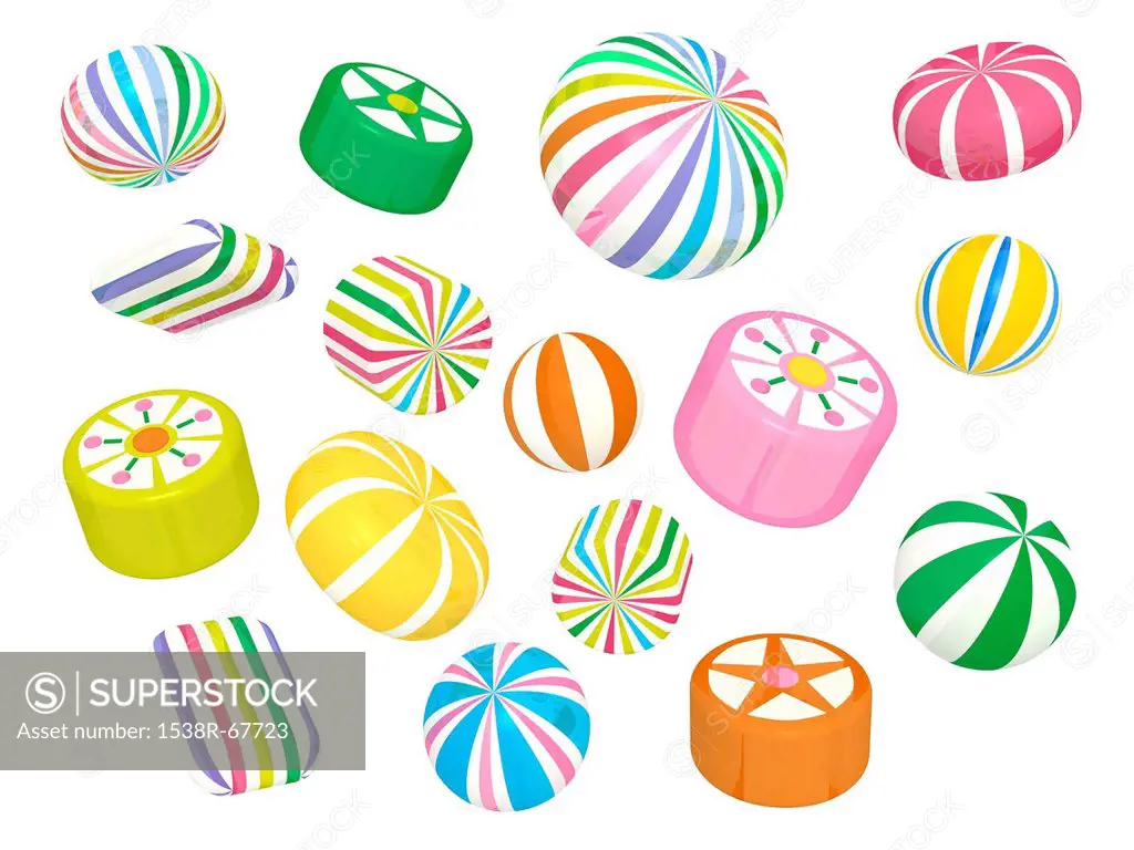A 3D style image of candies