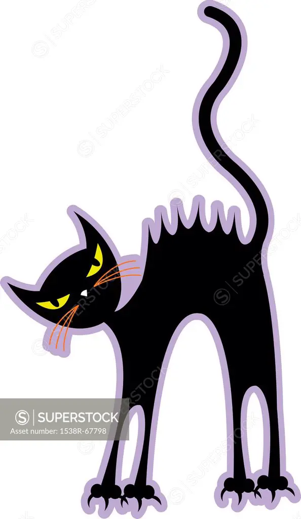 Illustration of a black cat