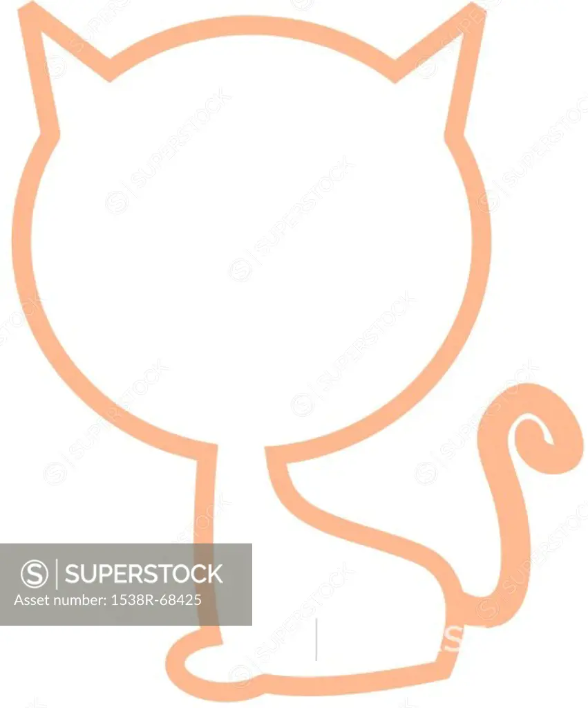 An outline of a cat