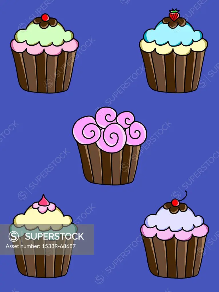 Five cupcakes