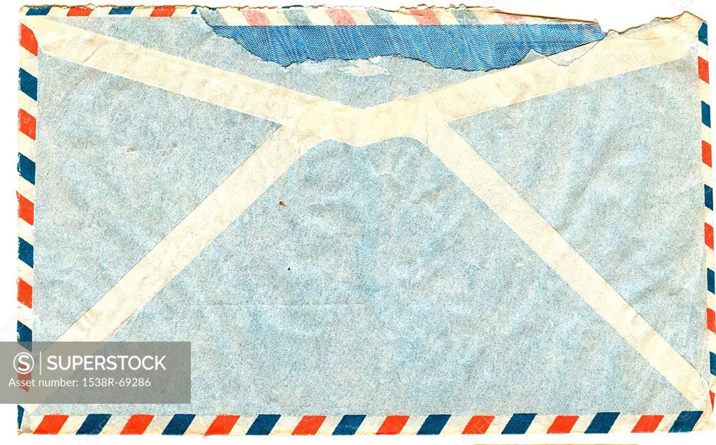 back of vintage airmail envelope