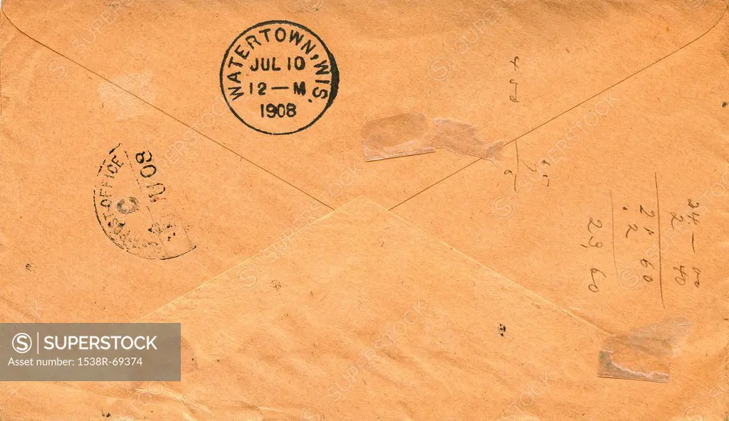 the back of a vintage envelope