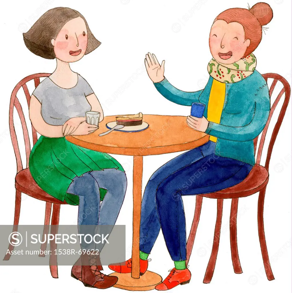 Two women at a cafe