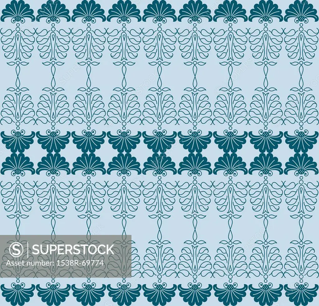 Decorative elements on a light teal background