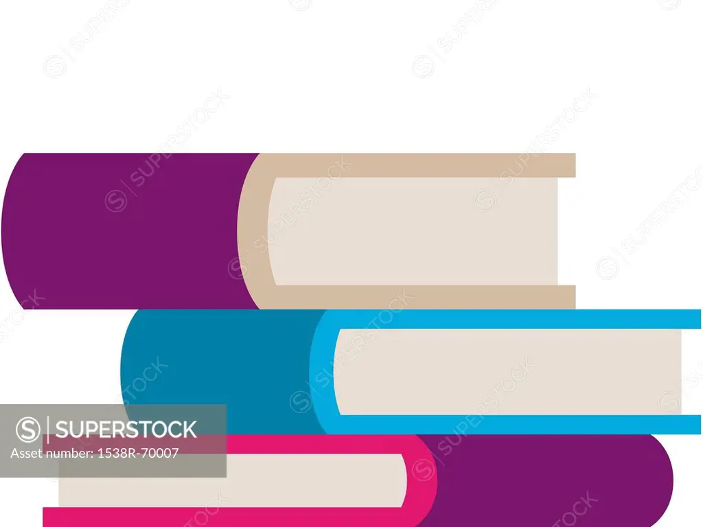 A stack of three books