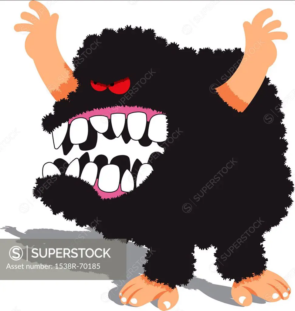 A man dressed as a hairy monster