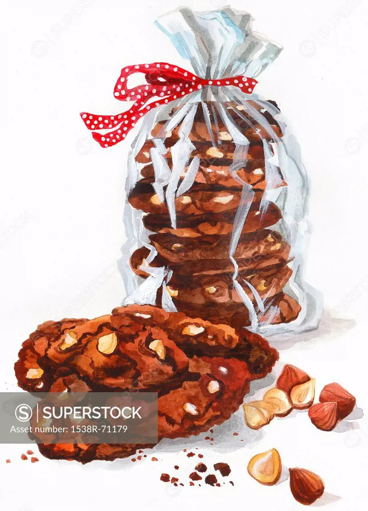 A stack of cookies wrapped with a bow
