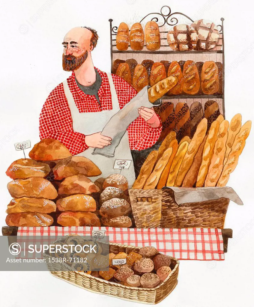 A market vendor that sells bread