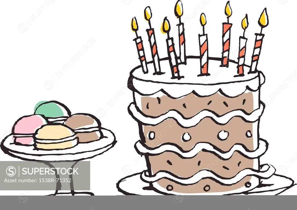Macaroons and birthday cake