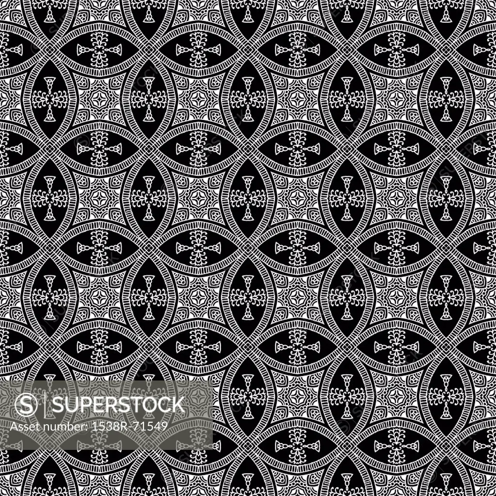 Intricate black and white seamless pattern