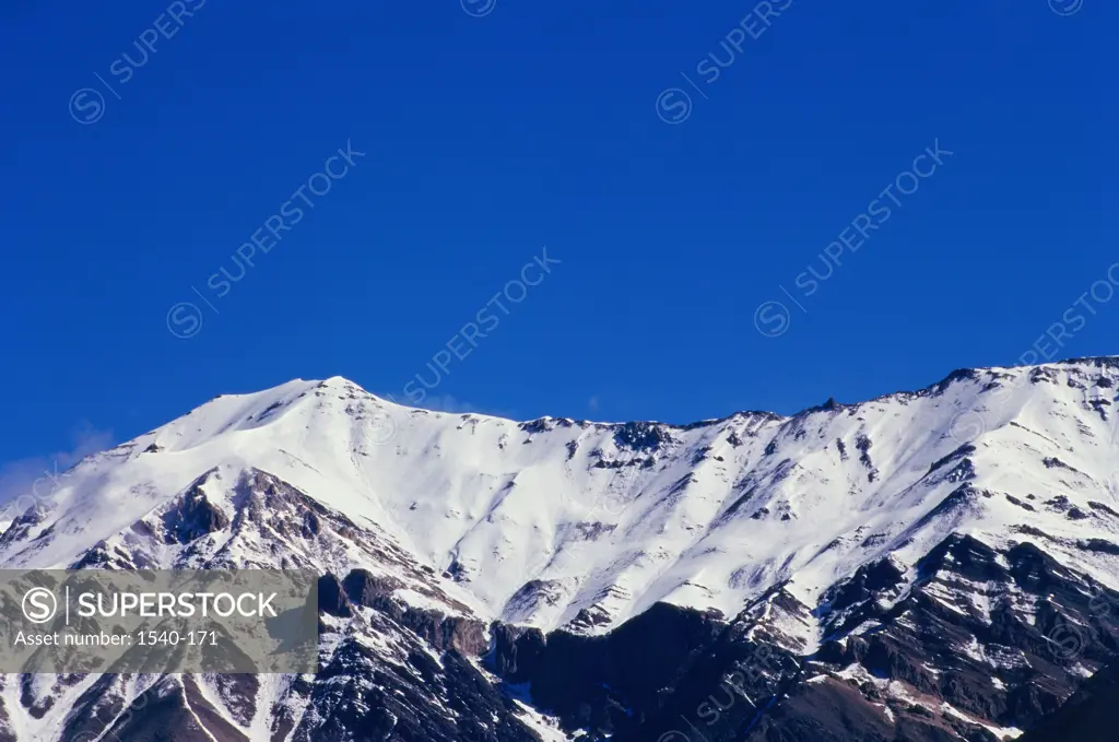 Low angle view of snow covered mountains, Himachal Pradesh, India